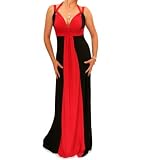 Blue Banana Black and Red Long Evening Dress