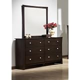 Machy Solid Wood Fully Assembled Dresser & Mirror , Merlot Finish