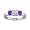 1/4 CT 3 Stone Amethyst & Diamond Ring 14K White Gold In Size 5 (Available In Sizes 5 - 10)