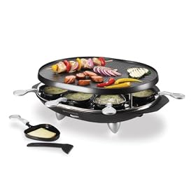 Click here to buy Swissmar KF-77055 Matterhorn Oval-Shaped 8-Person Raclette, Black by Swissmar.