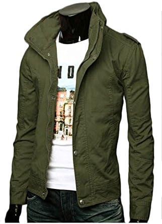 New Touching Korean Fashion Men's Slim Casual Coat Jacket Army Green Outwear
