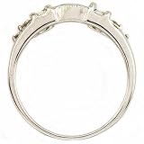 14K White Gold Diamond Solitaire Guard Ring Wrap 1/4ct