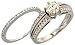 14 Karat Weissgold 2-Teilen Hochzeit Ring Set, mit 0.54 Karat (Mitte) & 0.50 Karat (Seiten) Brilliantschliff Diamanten, (7mm) breit