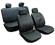Univerisal Car Seat Cover Full Set Leather Pu-001 Solid Black
