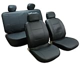 Univerisal Car Seat Cover Full Set Leather Pu-001 Solid Black