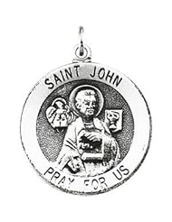 St. Saint John The Evangelist Medal Pendant 14K Gold Yellow R16308