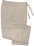 Linen Rayon Pants - Cubavera Men's Relaxed Fit Flat Front Drawstring Comfortable Casual Pants