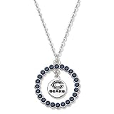 NFL Chicago Bears Necklace W/ Blue Crystal Wreath