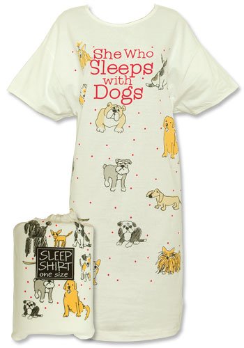 Relevant She Who Sleeps with Dogs White Sleepshirt - Collection II