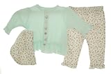 RENE ROFE Baby-girls Newborn Pearlized Flower Button 3 Piece Set