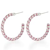 Pink Studded Circle Earrings
