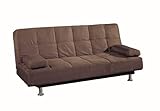 Homelegance Adjustable Sofa, Brown Microfiber, width 75in