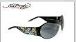 ED HARDY EHS 011 BATTLE BLACK METAL AVIATOR SUNGLASSES