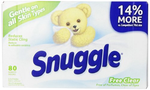 Snuggle fabric softener free clear - 80 ct (072613454587)