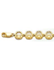 Gold Misc Bracelet Bracelet Claddagh Circle Horizontal Link Bracelet