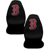 A Set of 2 MLB Major League Baseball Licensed Universal-Fit Front Bucket Seat Cover - Boston Red Sox