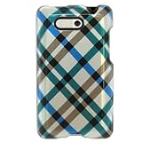 Crystal Hard BLUE With CHECHERED PLAID Desing Faceplate Cover Case for HTC  ....