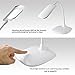 ShineMe® Ultra-thin Gooseneck LED Desk Lamp - Built-in Rechargeable Lithium Battery, Wire-free & Cordless (Portable & Mobile), Smart Touch Control Switch, 3-Level Dimmable Brightness, for Indoor & Outdoor Use, Study, Reading, Working, Relaxing, Camping, etc (White)