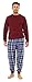Men's Brushed Flannel Cuffed Checked Pajama Bottoms and Jersey Top