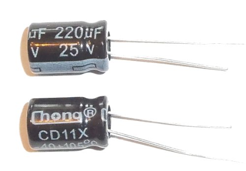 E-Projects - 220uF 25V 105c Radial Electrolytic Capacitor (5 Pcs)