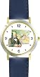 Ulysses S. (US) Grant - 18th US President - WATCHBUDDY&reg; DELUXE TWO-TONE THEME WATCH - Arabic Numbers - Blue Leather Strap-Size-Women's Size-Small