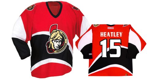 Buy HEATLEY #15 Ottawa Senators CCM 550 Series Replica NHL Hockey Jersey (NHLPA Certified Custom Sewn...