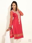 Dainty Bandhni Print Sequin Kurta-Pink-32