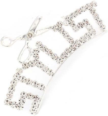Hair Stylist Pin Brooch Pendant Z11 Scissor Salon Word Art Clear Crystal Dresser Fashion Jewelry