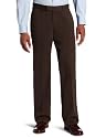 Haggar Men's Metro Gab Plain Front Relaxed Fit Expandable Waist Dress Pant