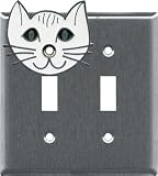 White Cat Double Switch Plate