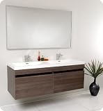 Fresca Largo Gray Oak Double Sinks