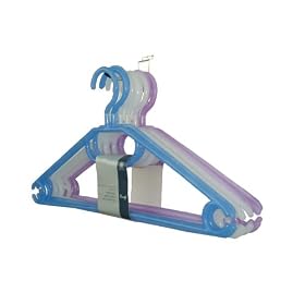 H & L Russel Plastic Hangers with Turrnable Hooks, Set of 10, Assorted Colours, 41 cm