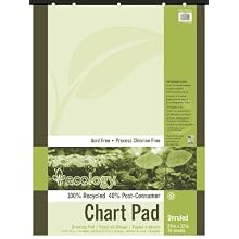 Pacon 945510 S.a.v.e recycled unruled chart pad, 5-hole punched, 24 x 32, 70 sheets/pad