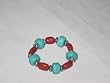 Special Gift- Bracelet with Red,Turquoise Stone with Silver Beads