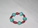 Special Gift- Bracelet with Red,Turquoise Stone with Silver Beads