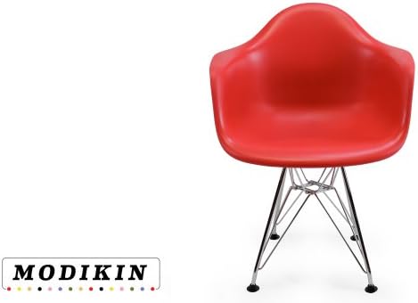 MODIKIN Kids Eiffel Wire Base Shell Chair - Mini Midcentury Modern! (Red)