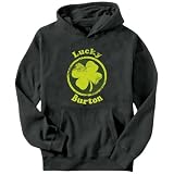 Lucky Burton Last Names Mens Hoodie (Dark Silver, Sizes X-Small - XXX-Large)