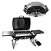 Sporting Goods : Picnic Time Portagrillo Collapsible, Portable Propane BBQ Grill w/ 2 Side Tables (Black/Silver)
