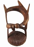 Hand Carved Double Dolphin Wine Bottle Holder Stand