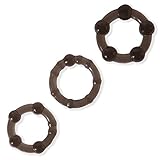Lovehoney BASICS Triple Cock Ring Set (3 Pack Black) Black