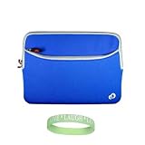 Blue Amazon Kindle DX Carrying Sleeve With Extra Pocket + Live*Laugh*Love Wrist Band!!! (Kindle DX Not Included)