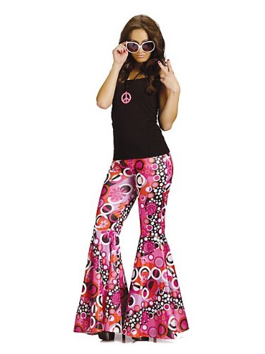 Flower Child Bell Bottoms Hippie Costume Pants - Womens Sm/Md (2-8)