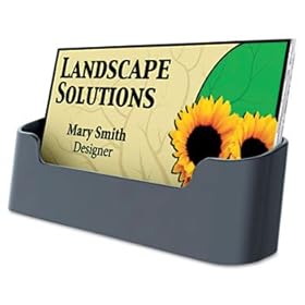 Recycled Business Card Holder, Holds 50 2 x 3 1/2 Cards, Black