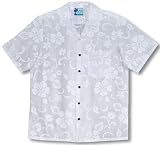 Classic Hibiscus Boy's Hawaiian Aloha Shirt in Wedding White