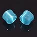 Longbeauty 6Pair Cat's Eye Organic Stone Double Flared Saddle Plug Gauge Ear Expander Stretcher Piercing