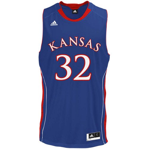 adidas Kansas Jayhawks #32 Replica Basketball Jersey - Royal Blue (X-Large)