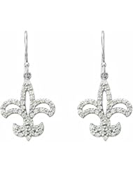 14K White Gold Diamond Fleur de Lis Earrings - 0.50 Ct. -- LIFETIME WARRANTY