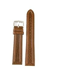Watch Band Long Brown Leather Padded Stitched Ladies 12 millimeter
