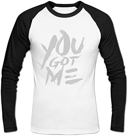 RUGOU Men's Classic G Eazy Tour 2016 You Got Me Crew Neck Long Sleeve Baseball Tee L White