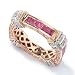 14K White or Rose Gold Gemstone & Diamond Eternity Ring